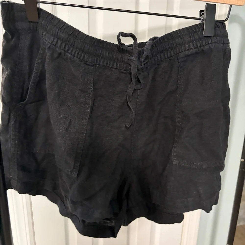 J. Crew Black Drawstring Linen-Blend Women's Shorts 3inch never worn